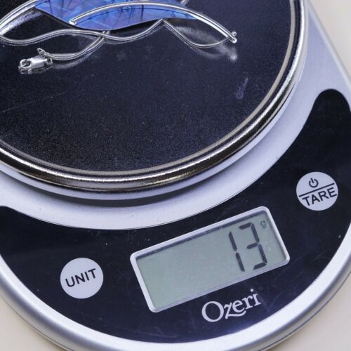 16” Handmade Modern Sterling 925 Silver Necklace Snake W/ Hyacinth Leaf Pendent