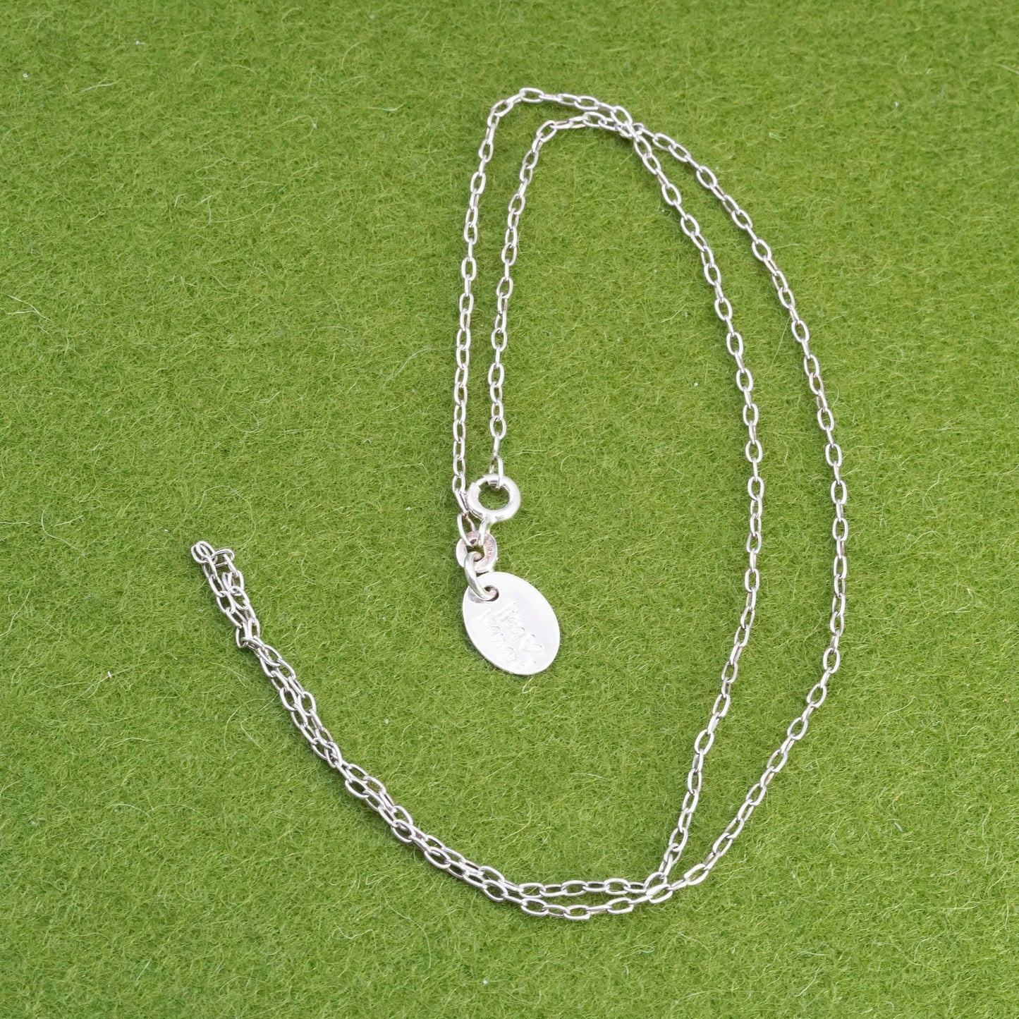 18”, 1mm, Vintage lisa leonard sterling silver circle chain, Italy 925 necklace