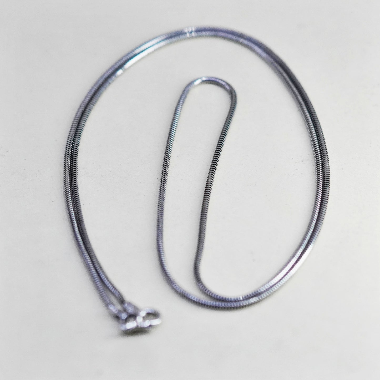 22”, 1mm, Vintage sterling silver square snake chain, Italy 925 necklace