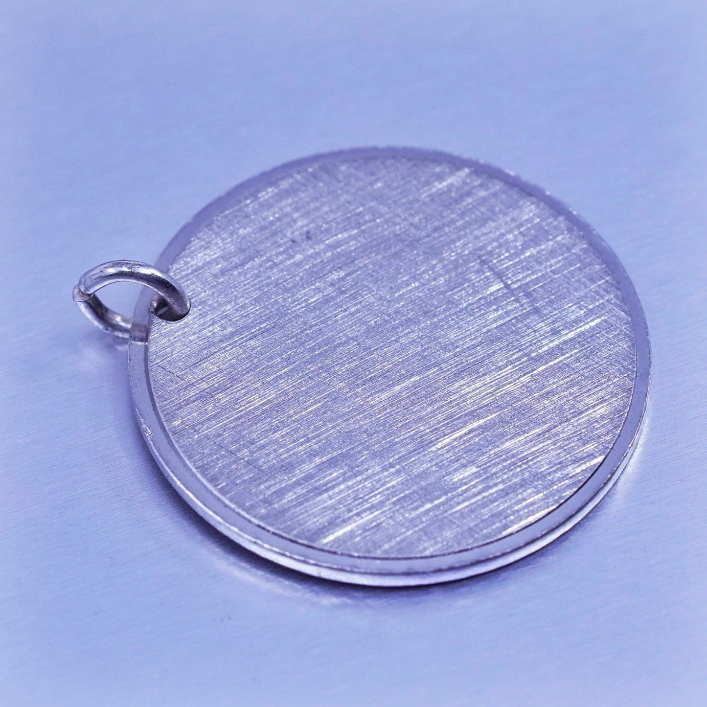 Vintage sterling 925 silver handmade tag pendant, stamped Sterling Anson