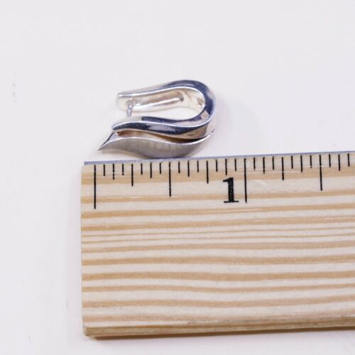 Vtg PB Sterling silver Handmade hoop earrings, 925 hoops huggie