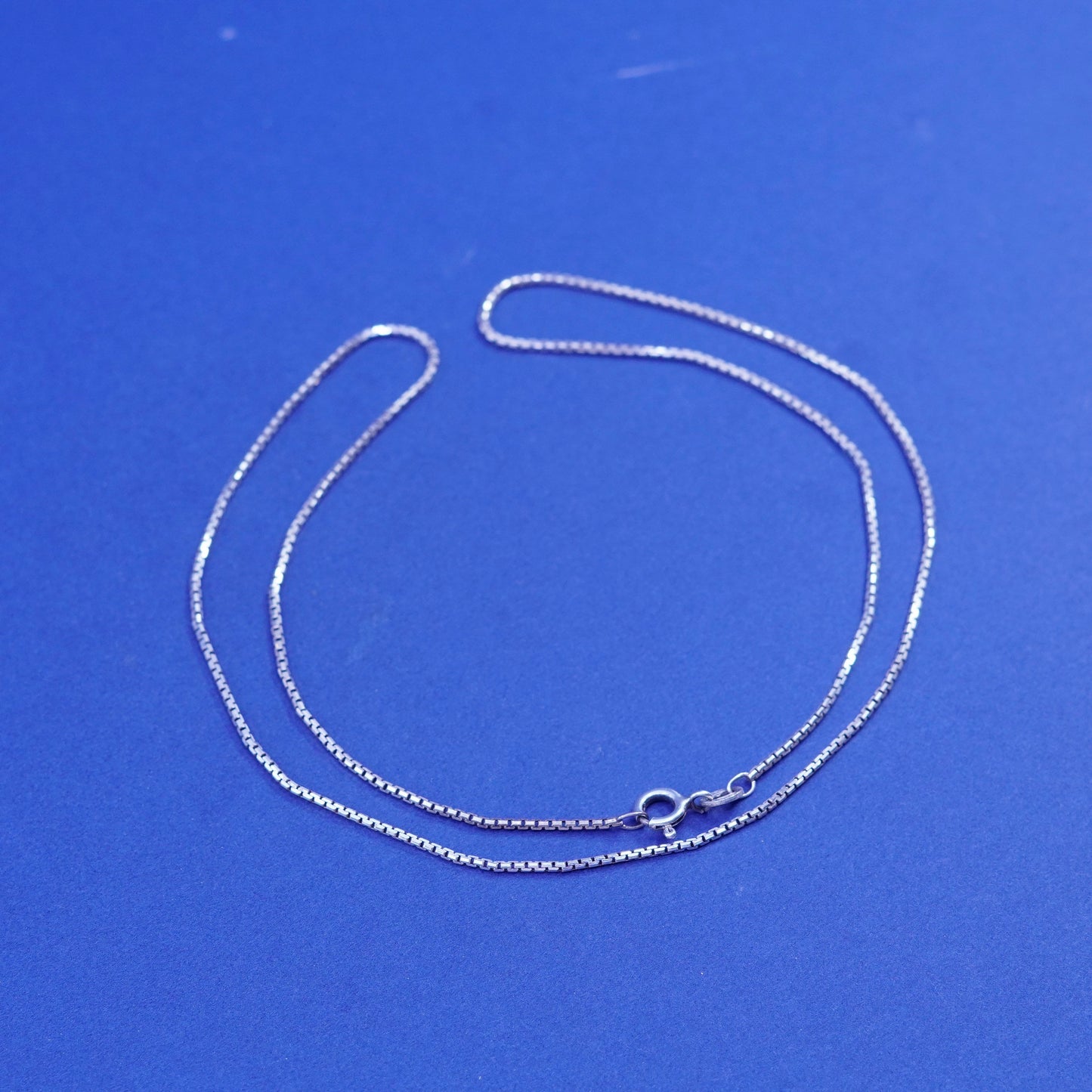 18”, 1mm, vintage Sterling silver necklace, 925 box chain