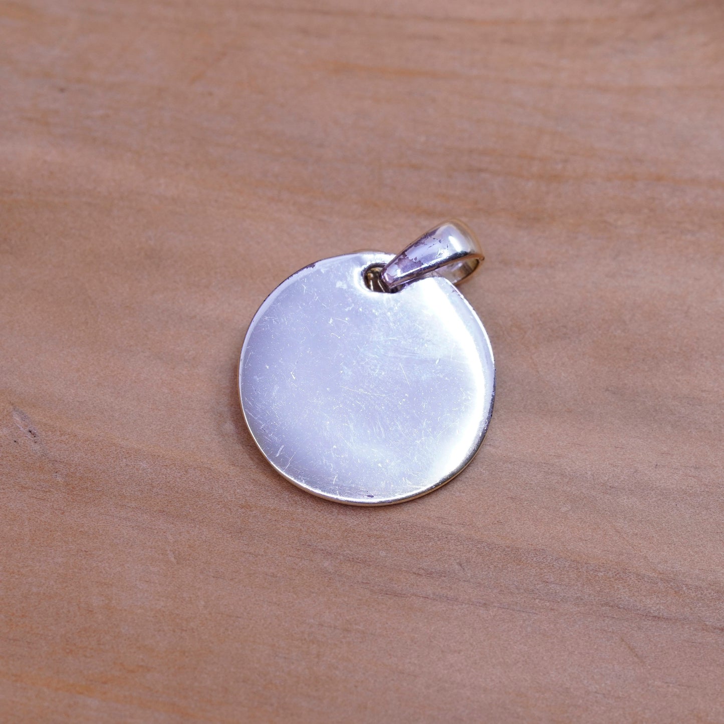 vermeil Sterling silver quote pendant, 925 circle “love through friendship
