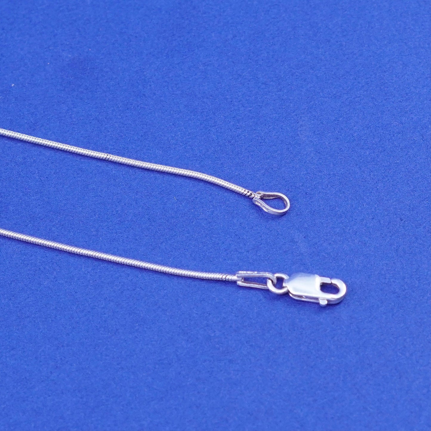 16+2”, 1mm, vintage Sterling silver square snake chain, italy 925 necklace