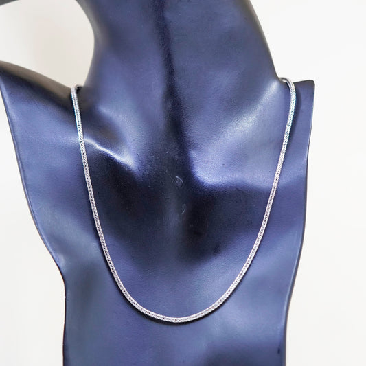 18+1.5”, 3mm, Vintage sterling silver chain, handmade 925 wheat necklace