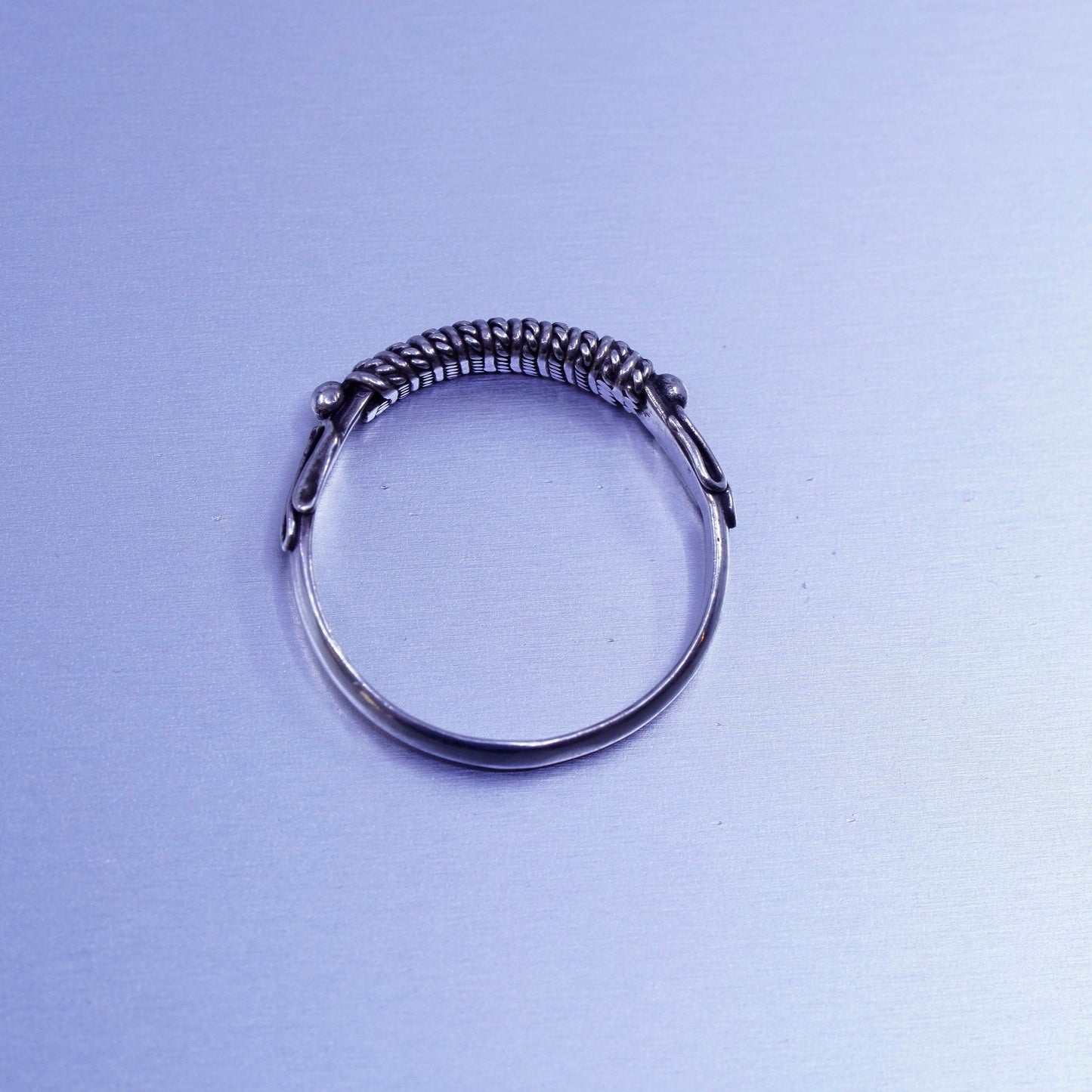 Size 6, vintage southwestern Sterling 925 silver wedding ring, band with cable