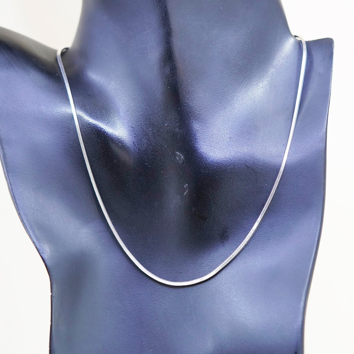 16”, 1.4mm, Vintage sterling silver square snake chain, Italy 925 necklace
