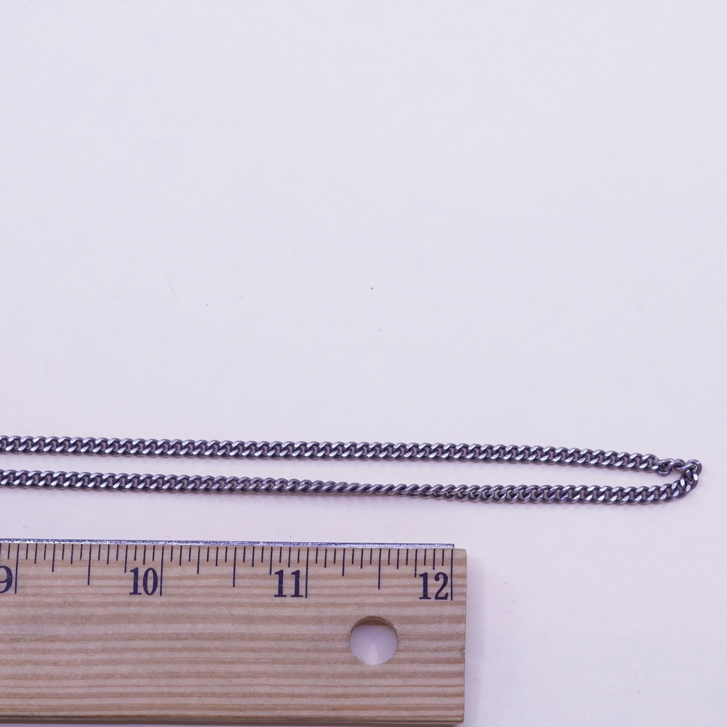 24”, 3mm, Vintage sterling 925 silver curb chain with cross pendant, necklace