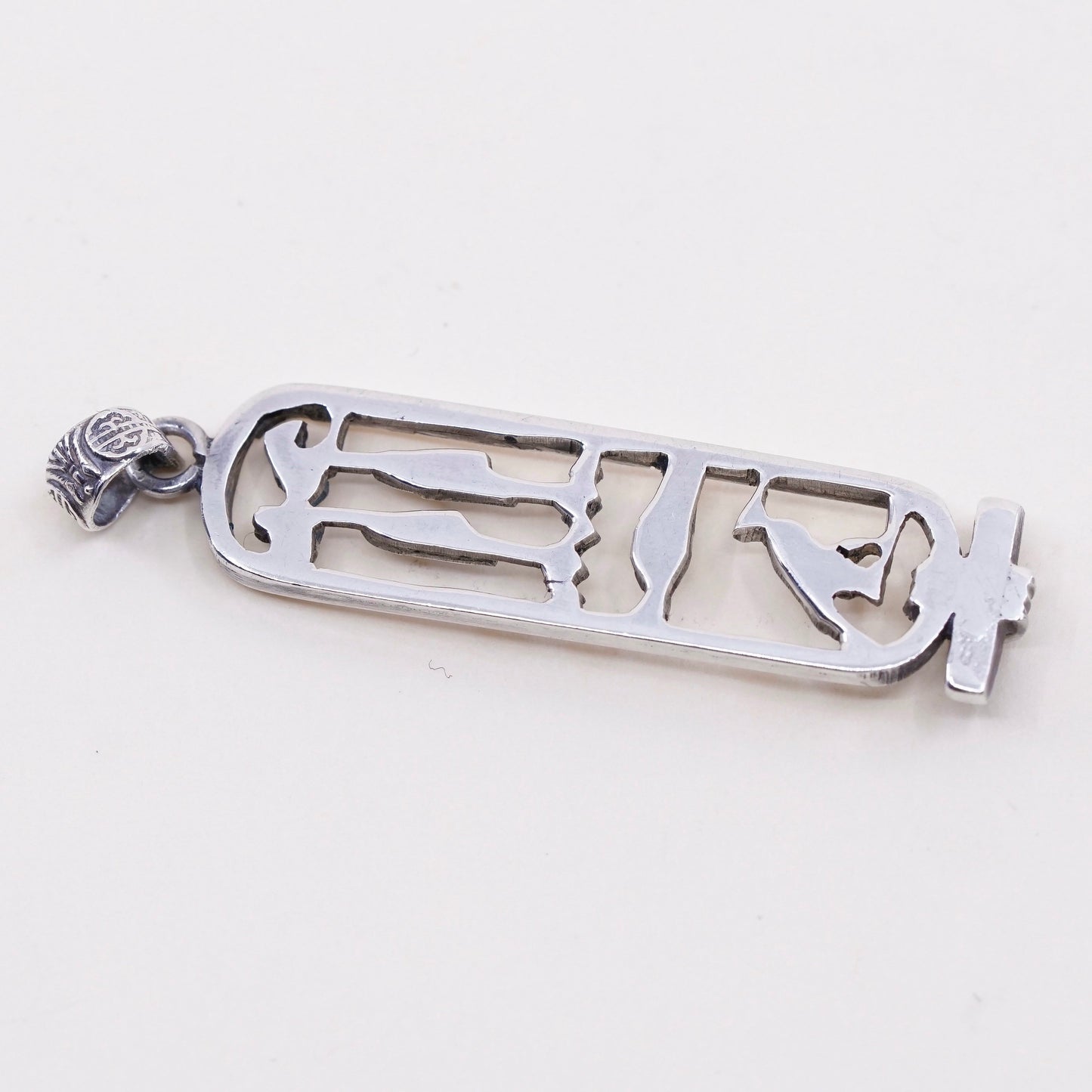 Vintage Sterling silver handmade pendant, oxidized Egyptian 925 ankh pendant