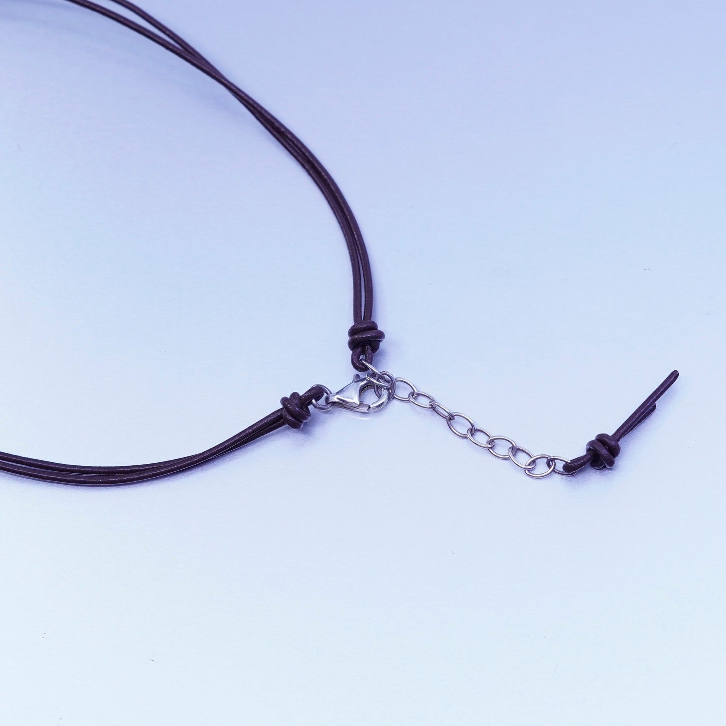 16+2”, Silpada .925 Sterling Silver Handmade Pearl brown Leather Necklace N1257