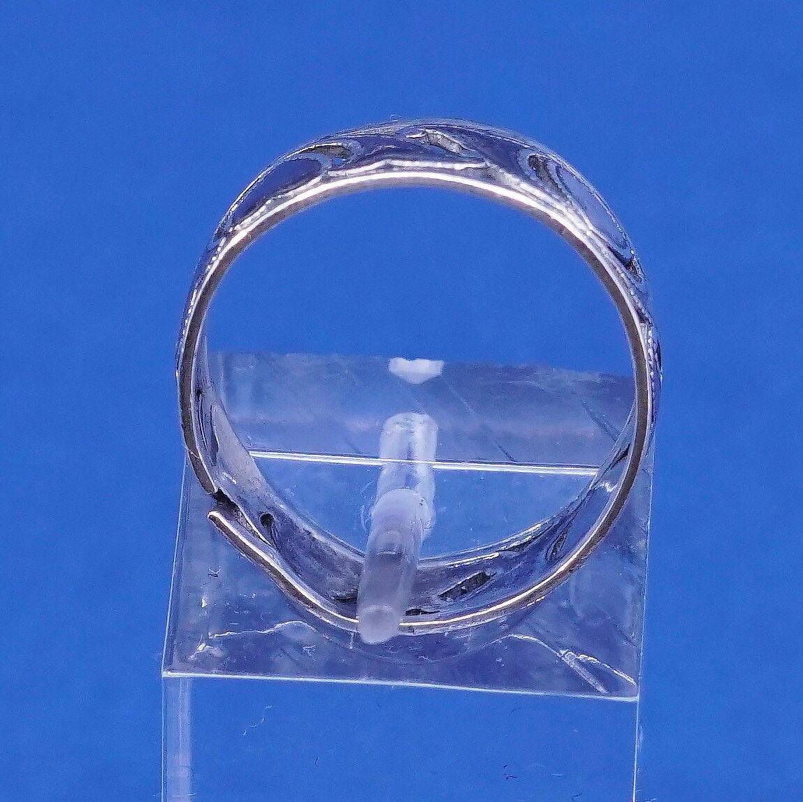 Size 5.75, vtg sterling silver handmade ring, 925 heart band, stamped sterling