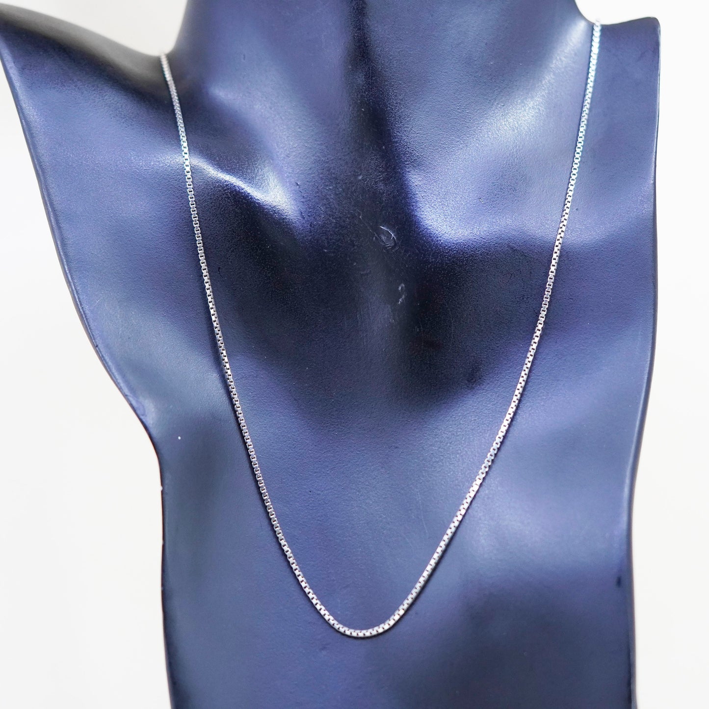 24”, 1.6mm, Vintage sterling silver Italy 925 box chain, necklace
