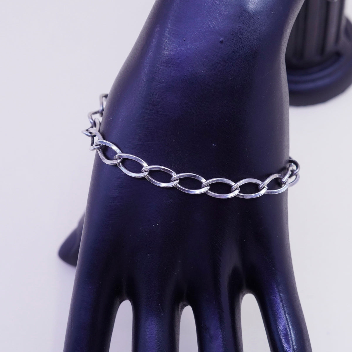 7”, 5mm, Vintage sterling 925 silver twisted curb bracelet