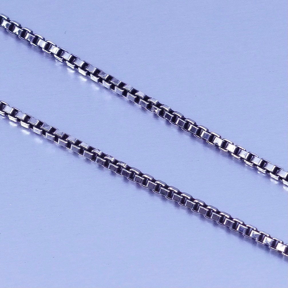 18” 1mm, vintage Italy 925 silver box chain necklace