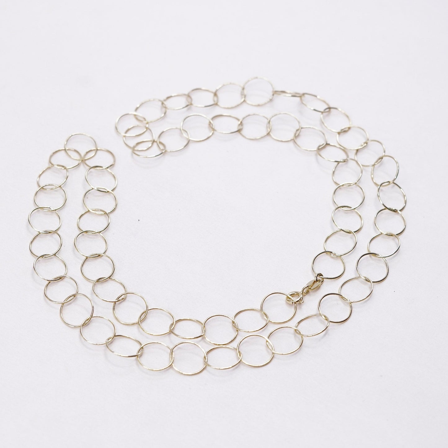 24”, danecraft vermeil, gold over sterling 925 silver handmade sweater necklace