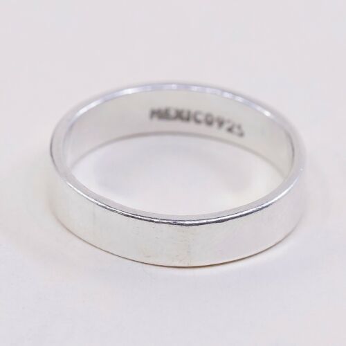 Size 5.5, Vtg Sterling Silver Handmade Wedding Ring, Solis 925 Silver Band