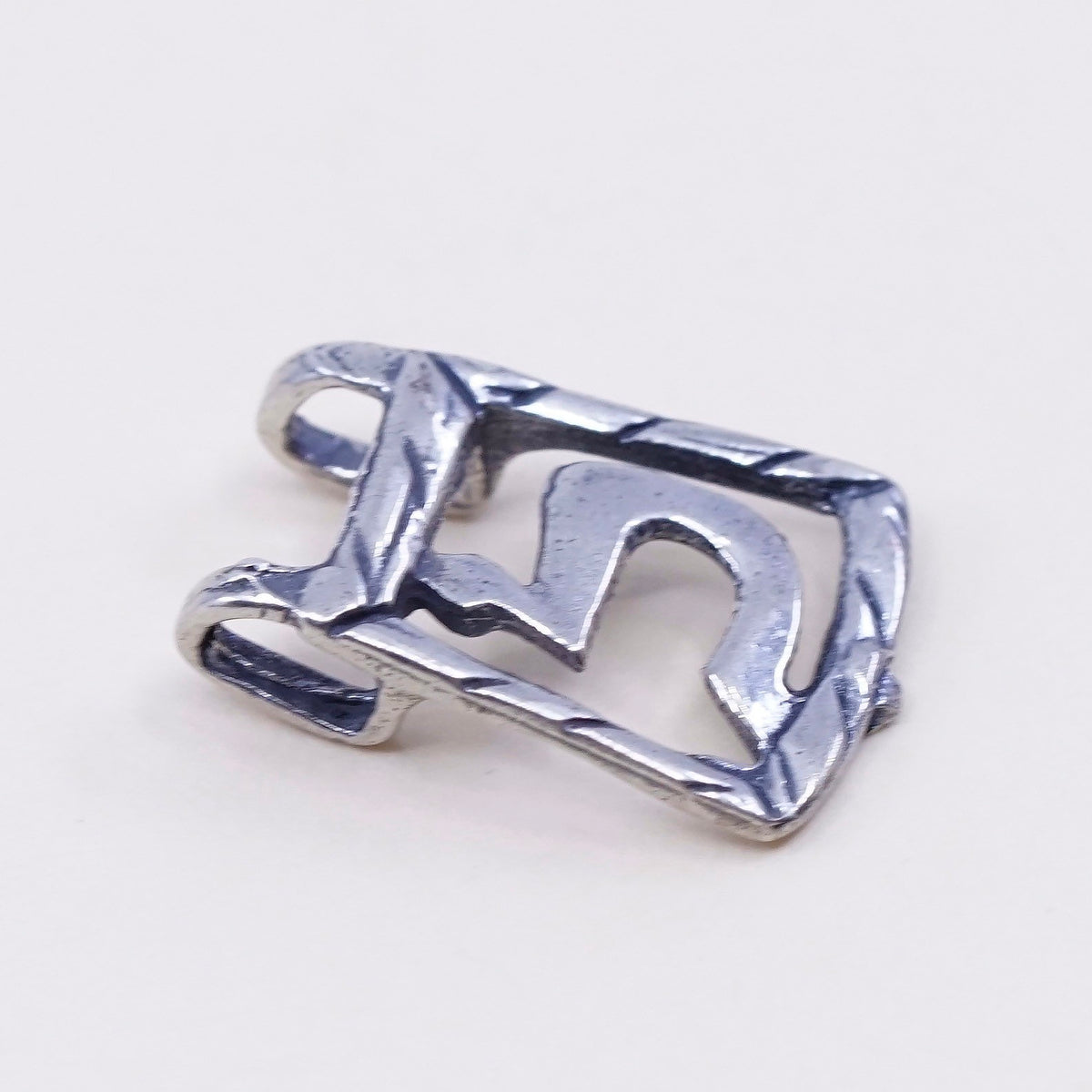 Vintage sterling silver handmade pendant, 925 number 5, stamped 925