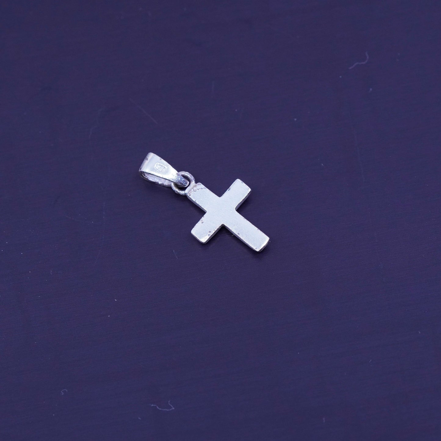 Vintage sterling 925 silver handmade cross pendant