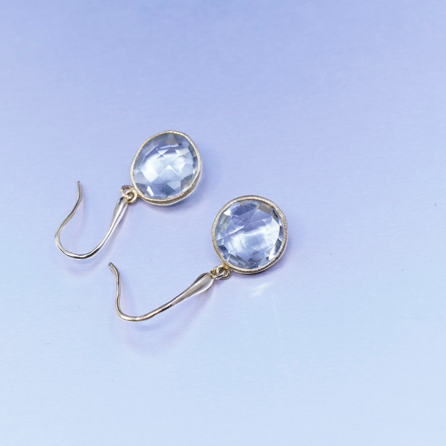 Vintage vermeil gold filled Sterling 925 silver earrings with Crystal