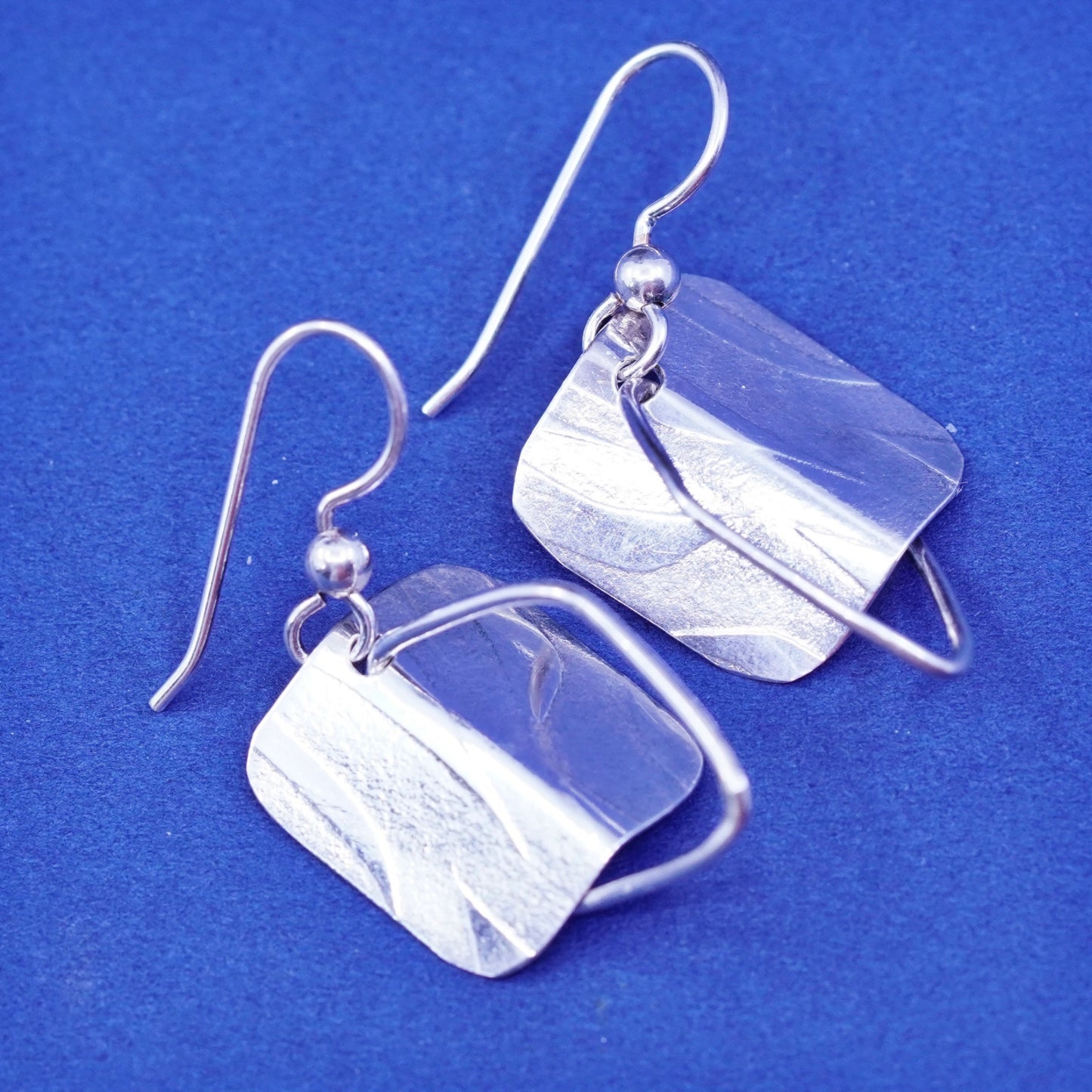 Vintage sterling silver handmade earrings, 925 tag drops
