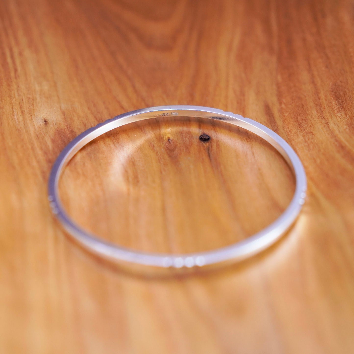 8”, Vintage southwestern Sterling silver handmade bracelet, ribbed bangle