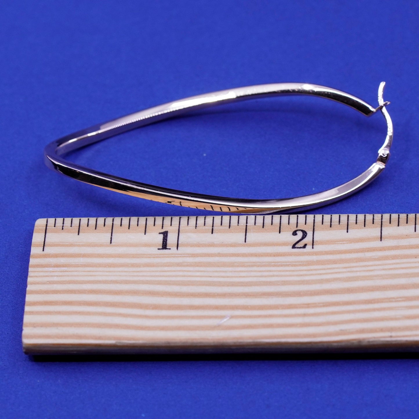2.5”, vermeil gold filled Sterling silver handmade earrings huge oval 925 hoops