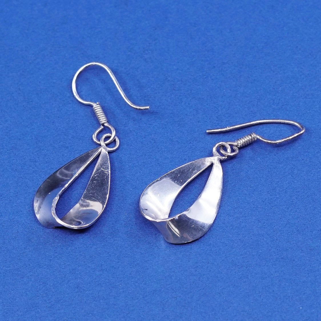 Sterling silver Handmade earrings, 925 teardrop Dangles