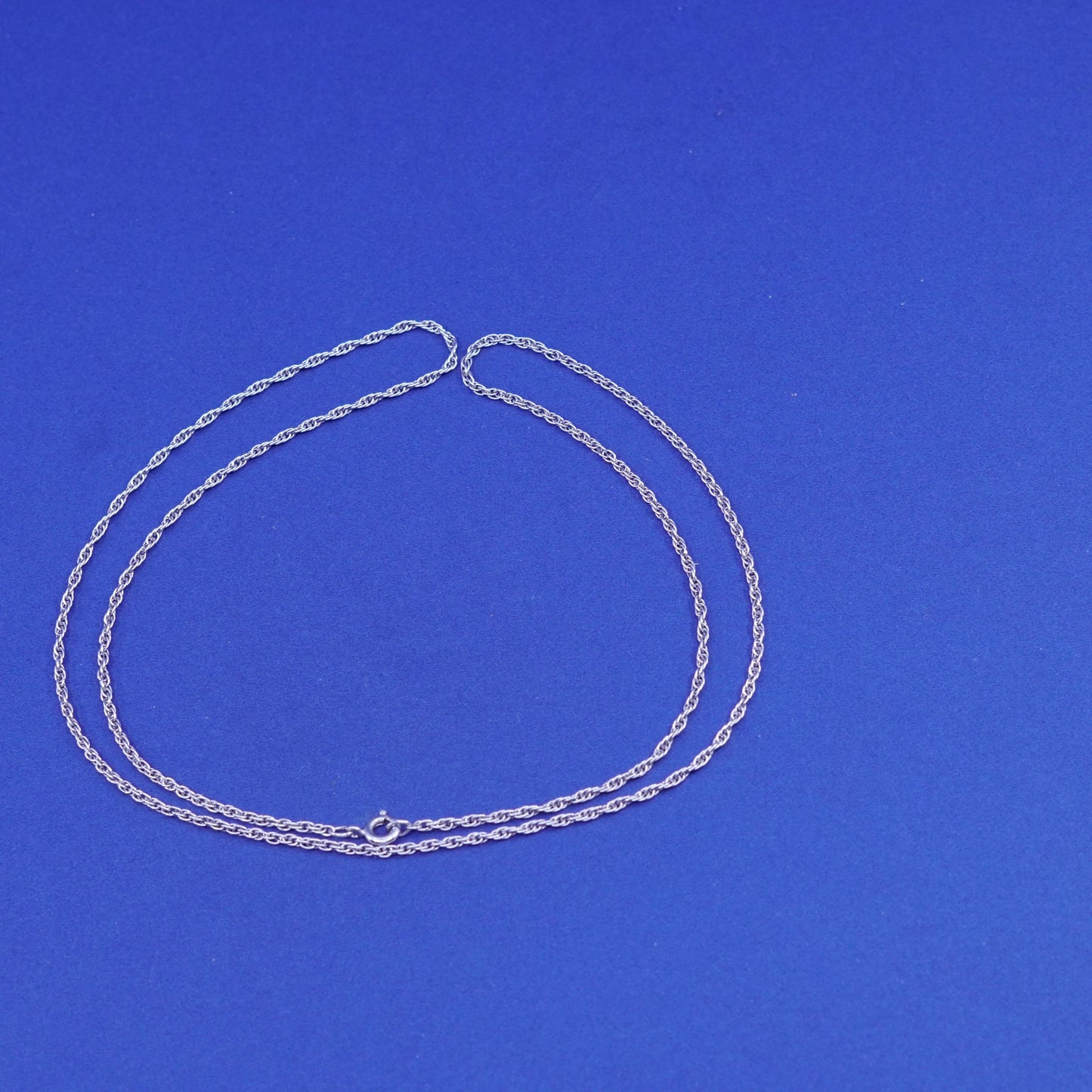 24”, 1mm, vintage Sterling silver handmade necklace, 925 Singapore chain