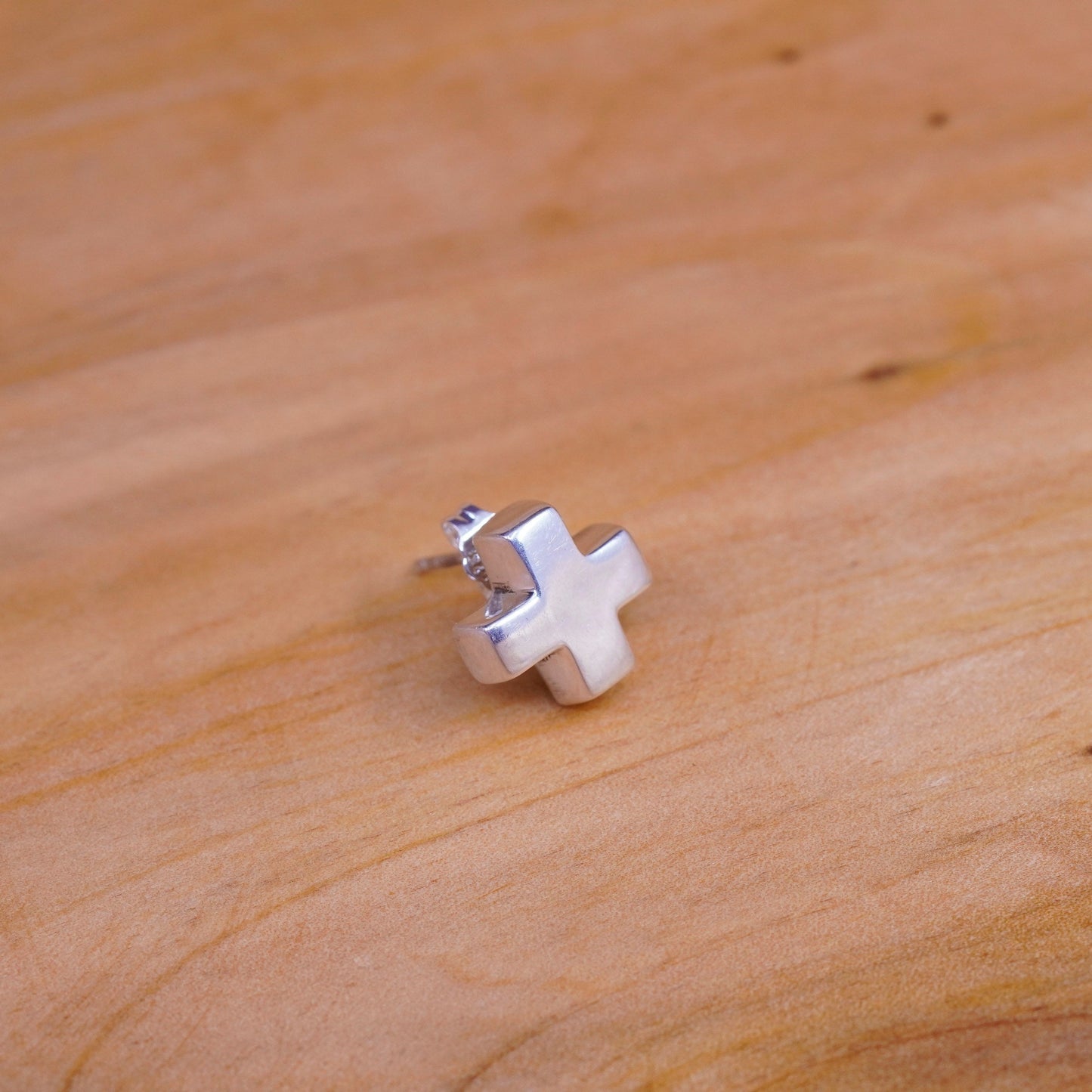 Vintage Sterling silver handmade earrings, 925 cross studs