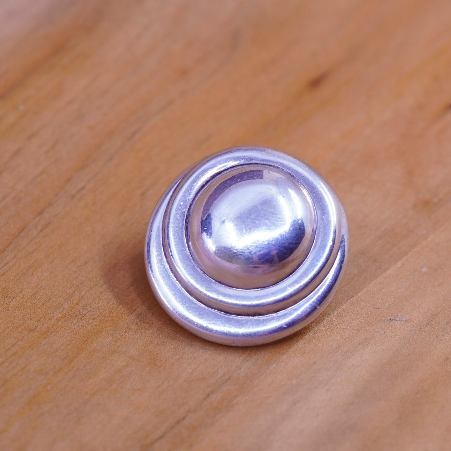 Vintage Sterling silver handmade earrings, mexico rubber 925 round studs