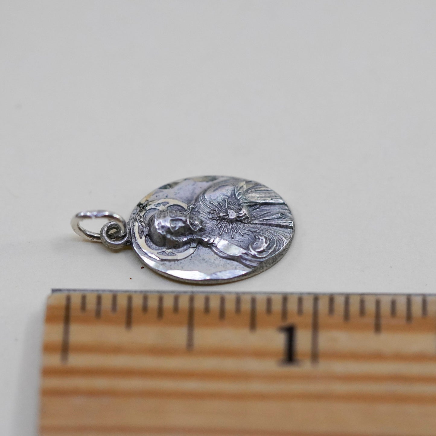 sterling silver cross pendant, 925 bracelet charm, Christian, Catholic, Jesus
