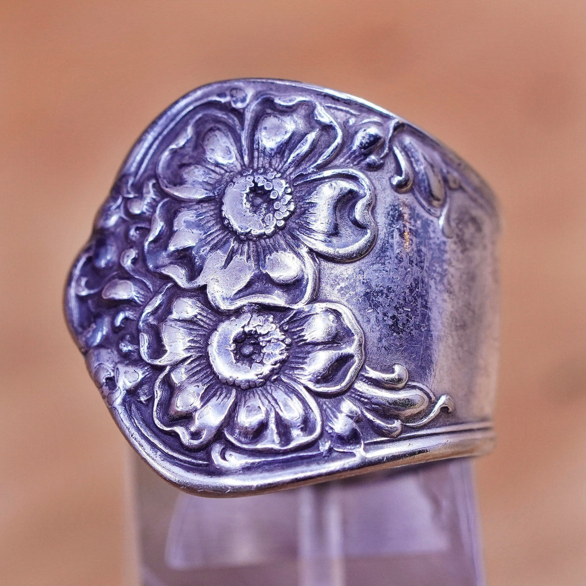 Size 4.75, vintage Sterling silver handmade band, 925 spoon ring