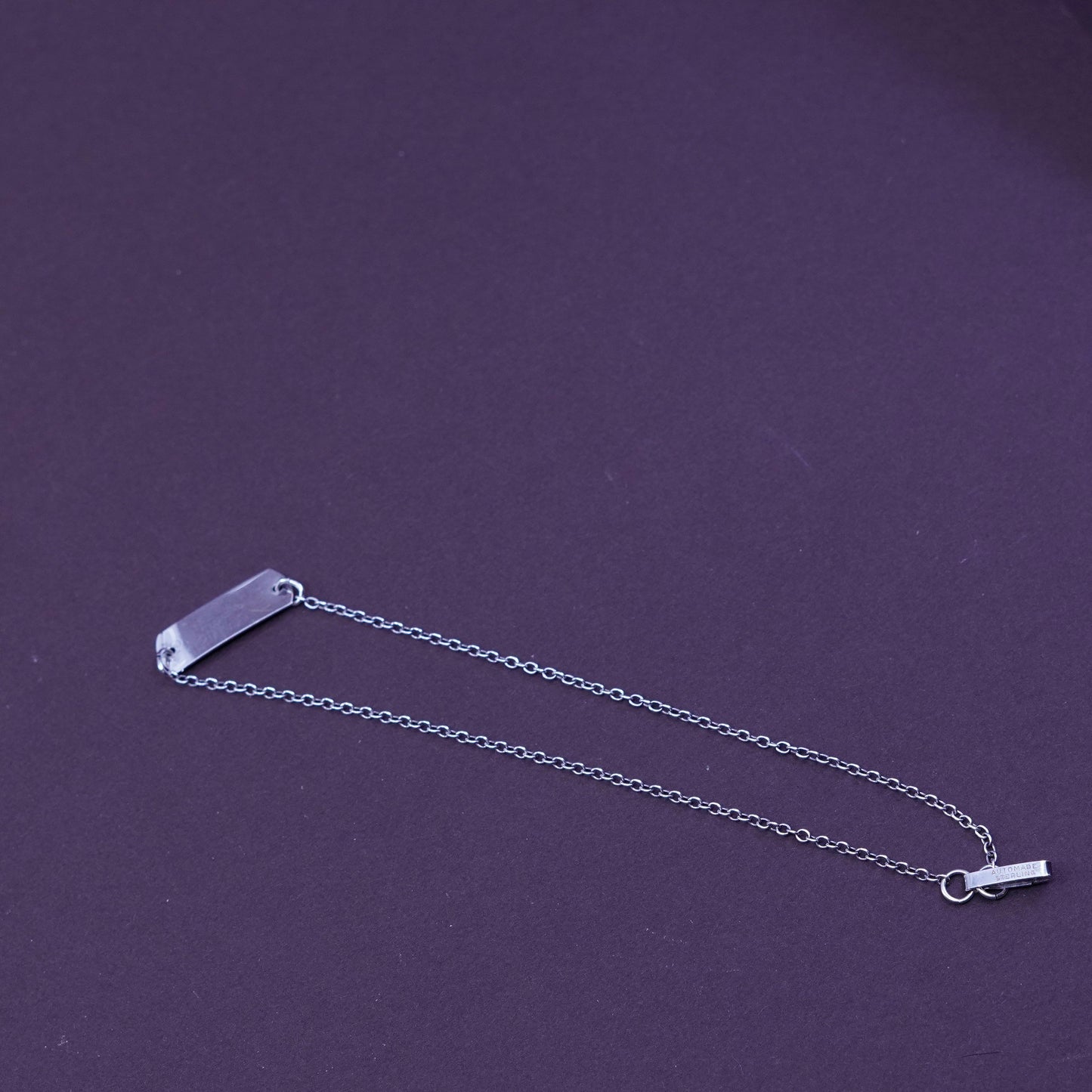 8.5”, Vintage sterling silver anklet, 925 circle bracelet chain with blank tag