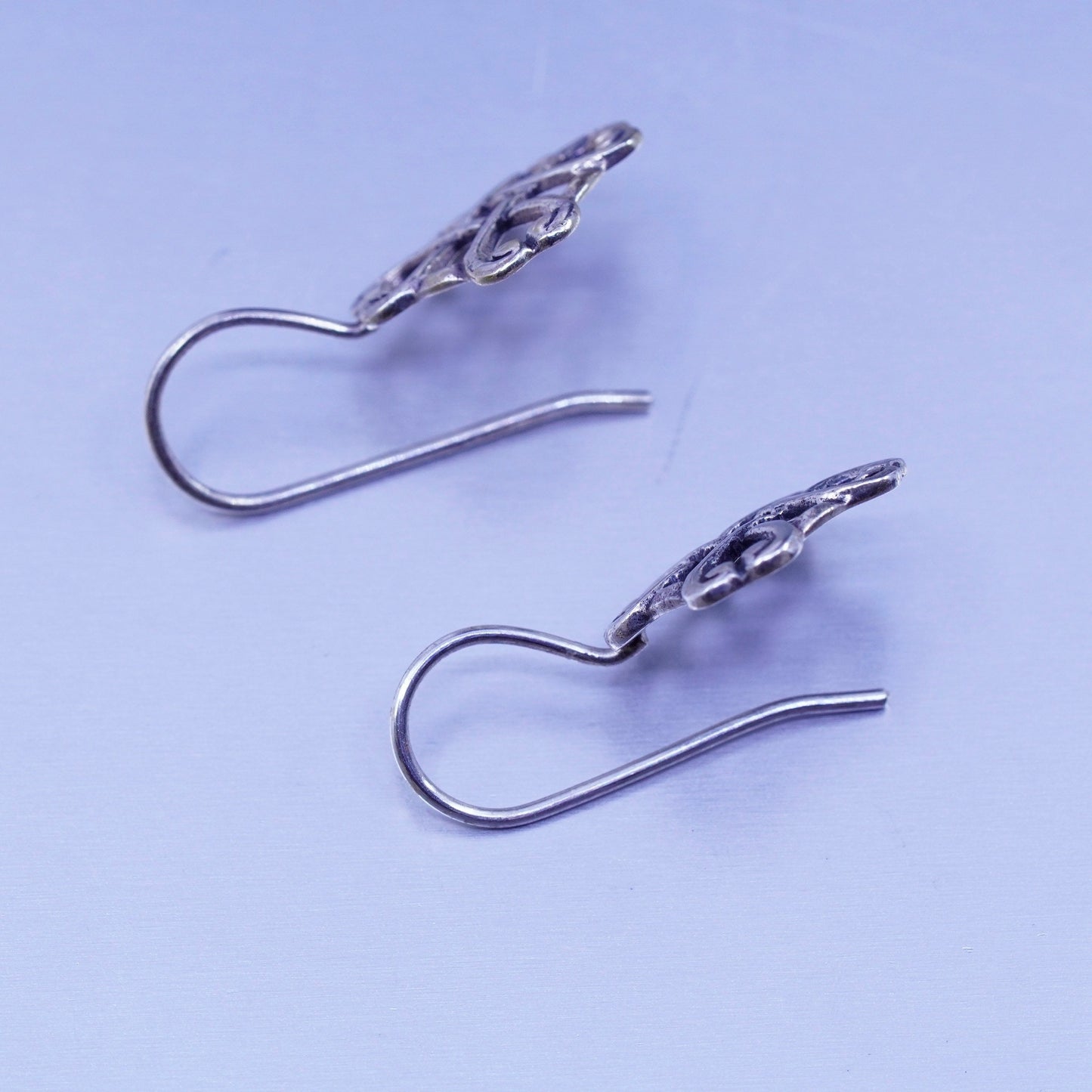 Vintage Irish Sterling 925 silver handmade filigree Celtic knot earrings