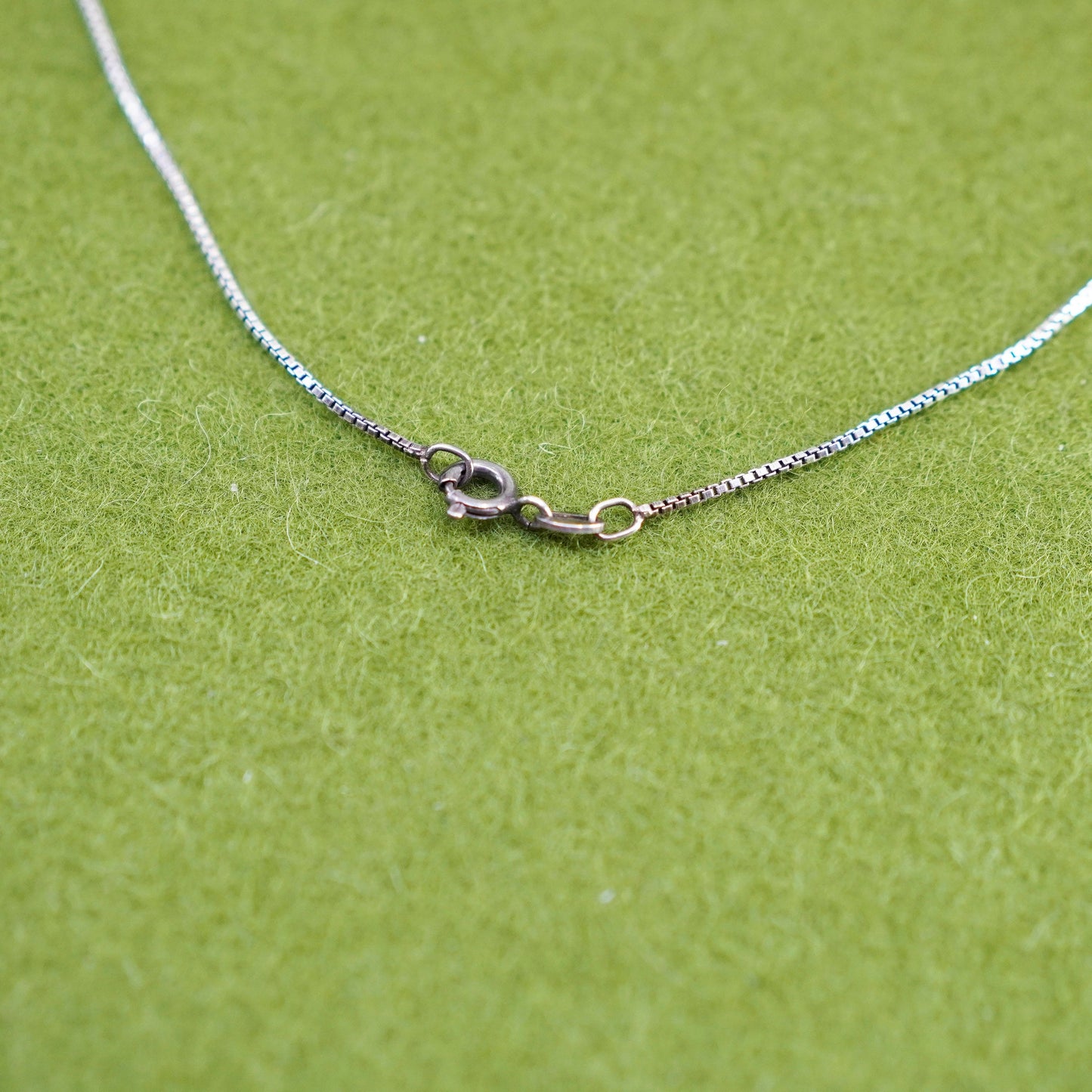 18”, vintage sterling silver handmade necklace, 925 box chain w/ cross Pendant
