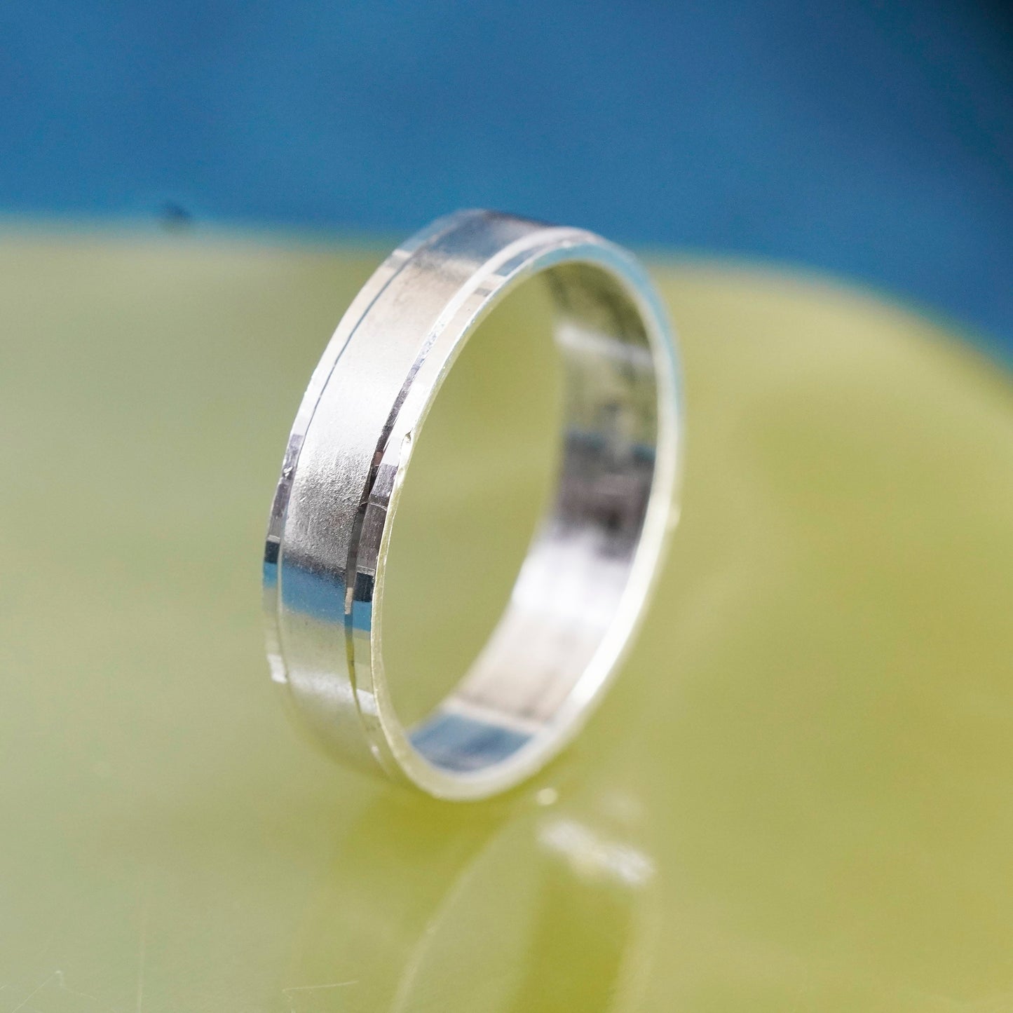 Size 11, vintage Sterling silver handmade ring, 925 wedding band