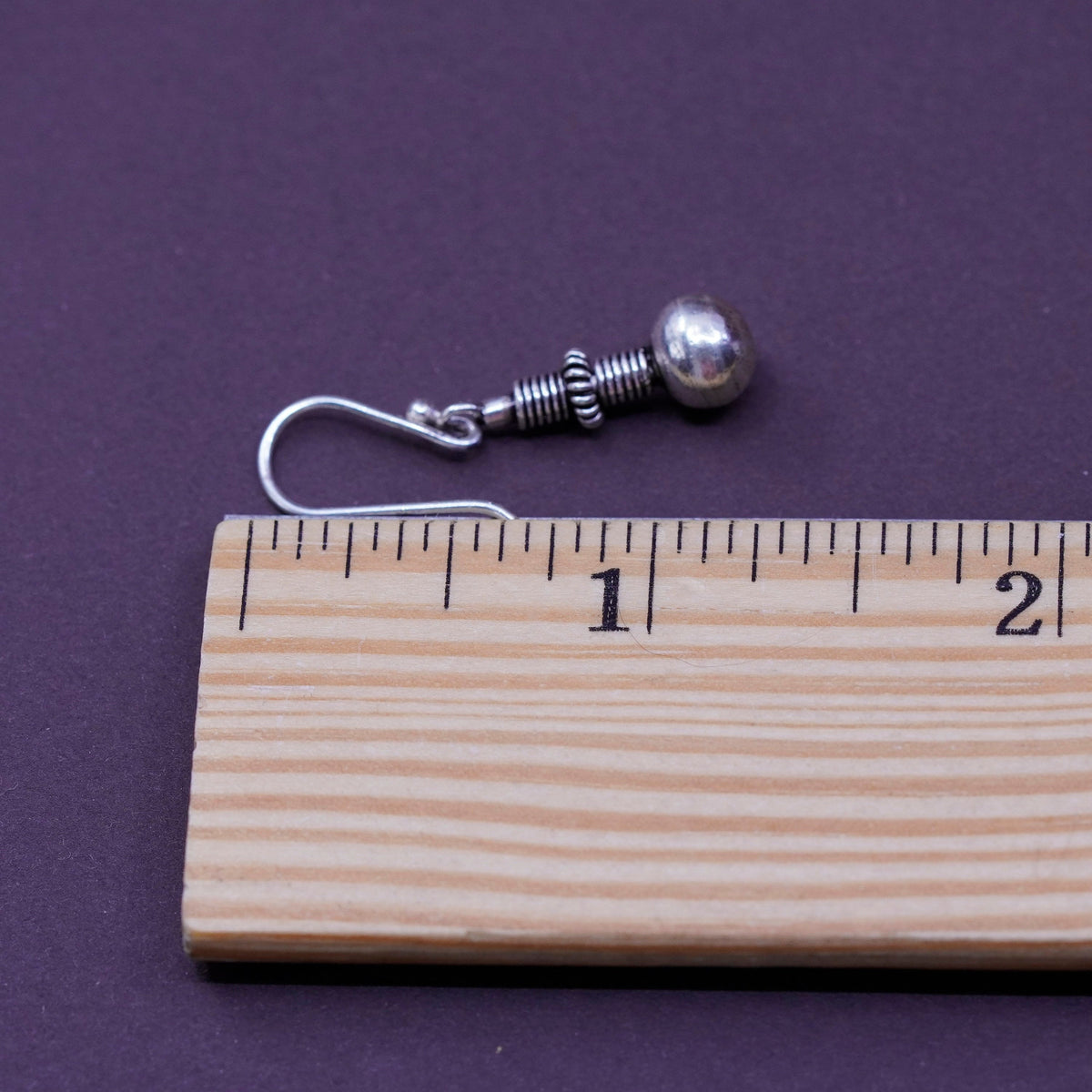 Vintage Sterling silver handmade earrings, 925 beads drops