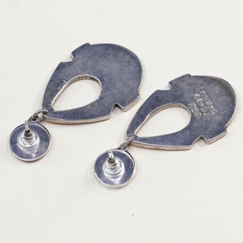 Amazing handmade Sterling Silver earrings, 925 Turquoise Teardrop Dangles