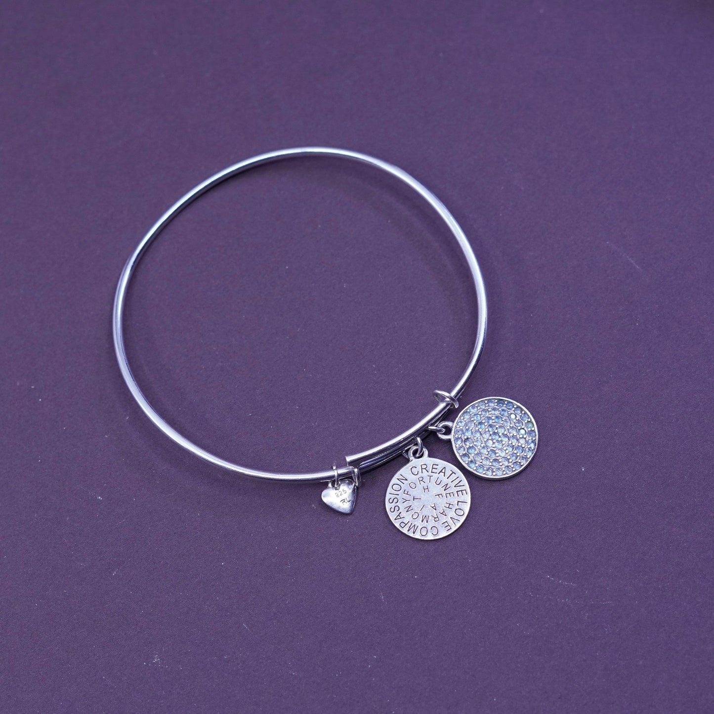 ralph lauren Sterling 925 silver bracelet bangle with charms “creative harmony
