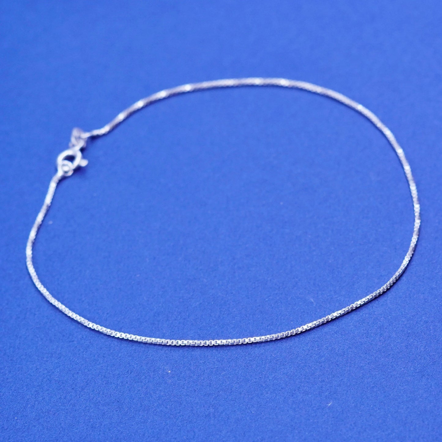 8.75”, 1mm, vintage Sterling silver handmade bracelet, 925 box chain
