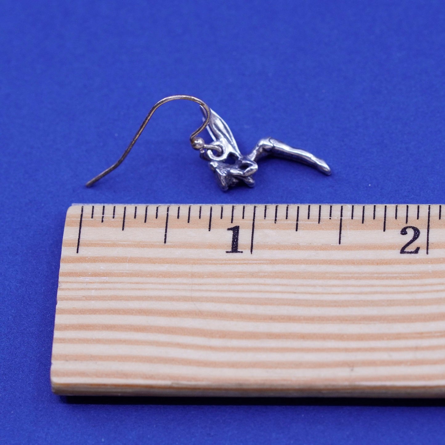 Vintage sterling silver handmade earrings, 925 fairy dangled