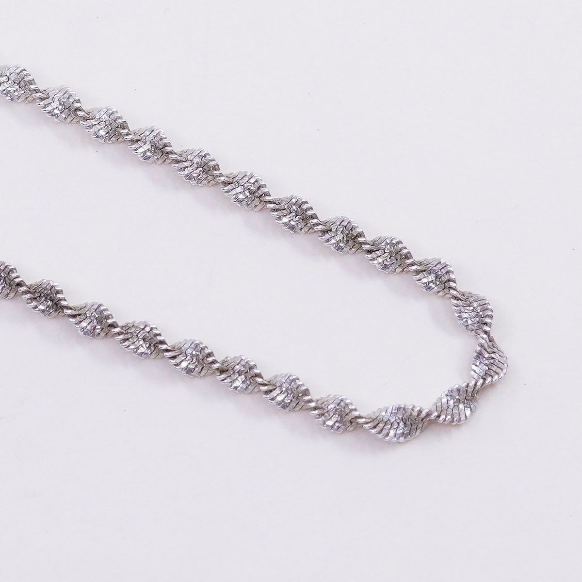 24”, 3mm, vintage OTC Sterling silver necklace, 925 twisted herringbone chain