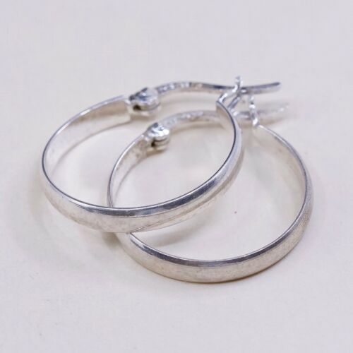 0.75” sterling silver 925 Huggie earrings Hoops, stamped 925 SU