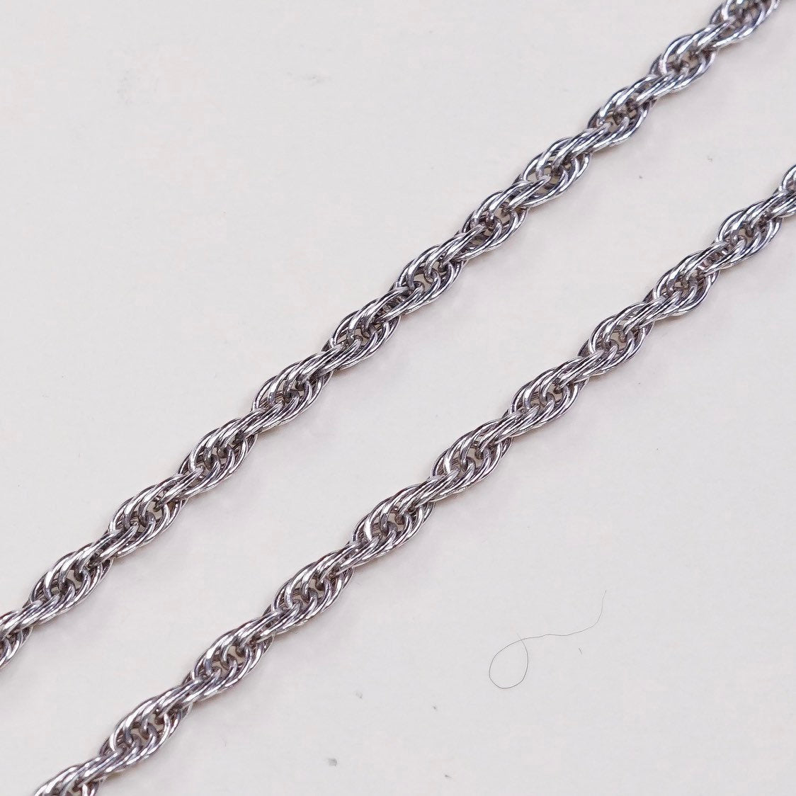 30", vtg sterling silver Italy 925 silver French rope chain necklace