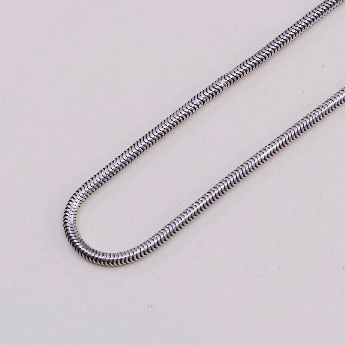 16”, 2mm, Italian sterling 925 silver twisted snake chain, necklace