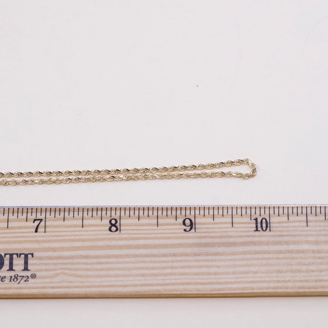 20", 2mm, vtg BBB14K gold chain, solid 585 Italy French rope necklace