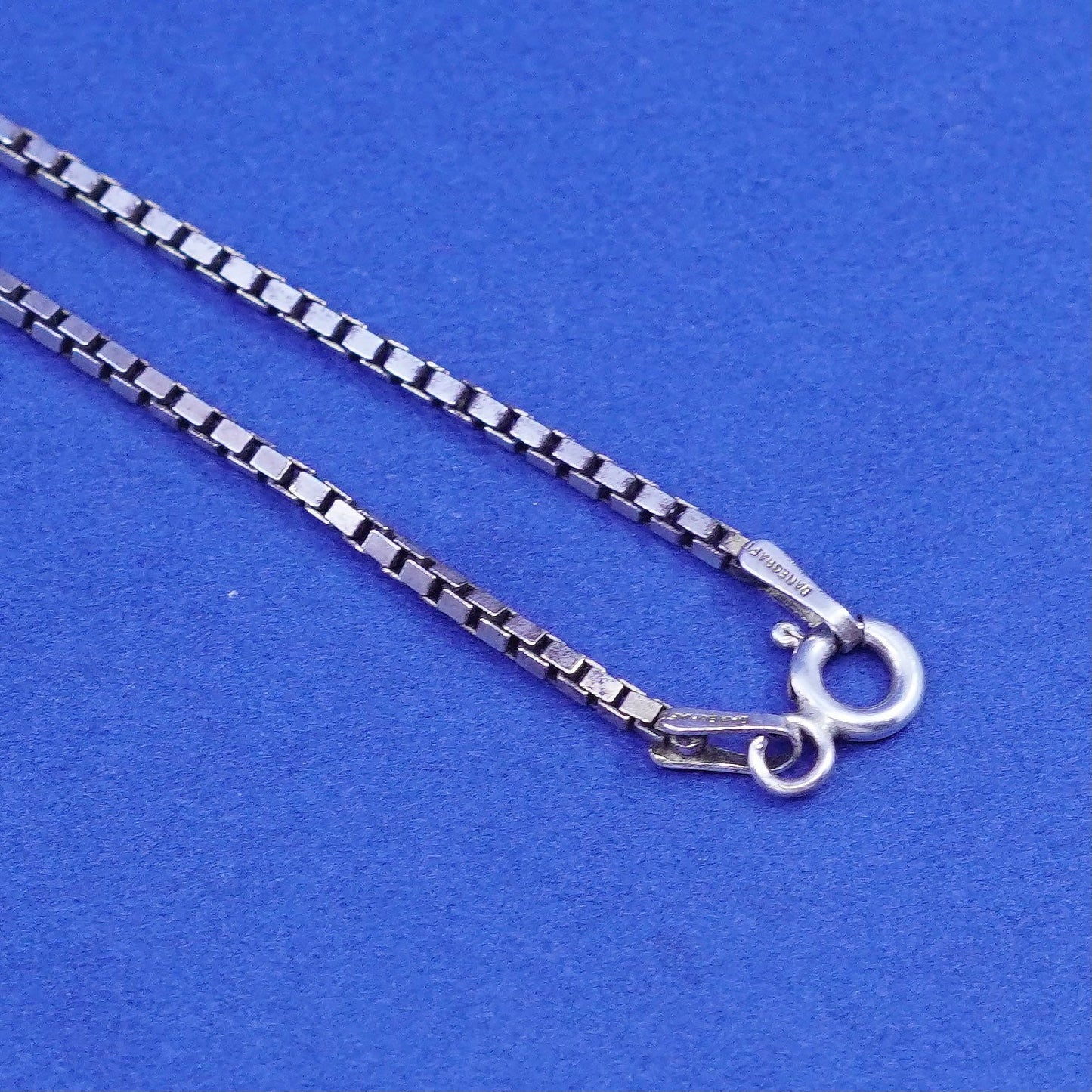 23”, 1mm, vintage danecraft Sterling silver handmade necklace, 925 box chain