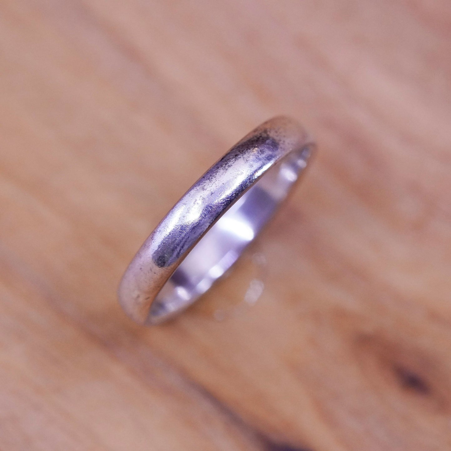 Size 5, vintage rage sterling silver handmade ring, 925 wedding band