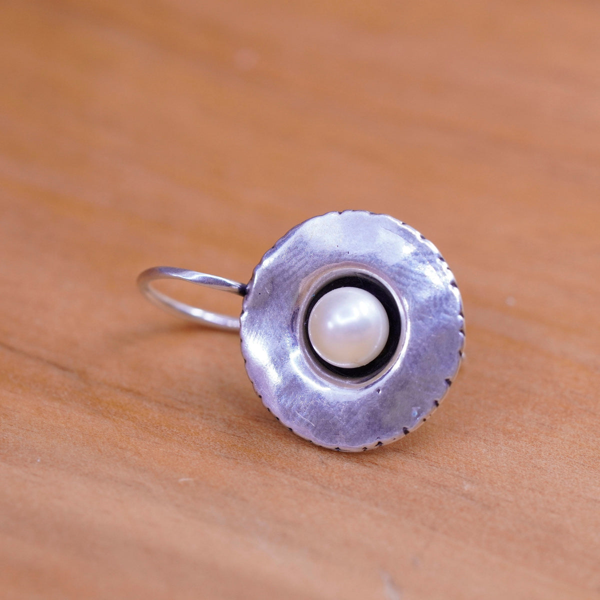 Vintage Israel didae shablool Sterling 925 silver handmade earrings with pearl