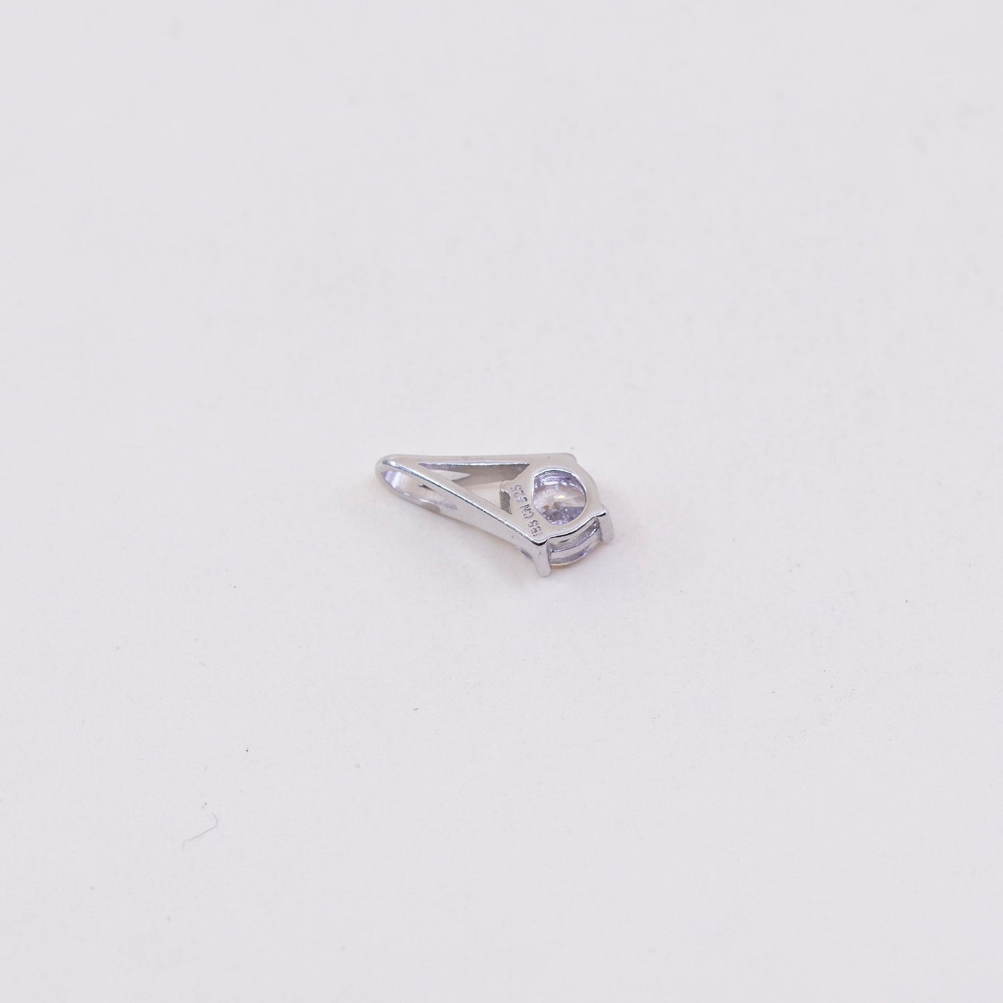 Vintage sterling 925 silver cz crystal pendant